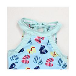 Babyhug Sleeveless Frock Swimsuit Slipper Print - Pink