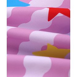 Babyhug Sleeveless Frock Swimsuit Stars Print - Pink