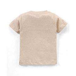 Babyhug Cotton Half Sleeves T-Shirt Dino Print - Beige
