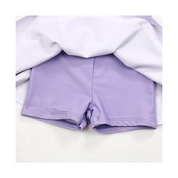 Babyhug Half Sleeves Frock Swimsuit Beans Print - Purple