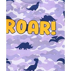Babyhug Cotton Knit Half Sleeves Dino & Camouflage Printed T-Shirt - Purple & White