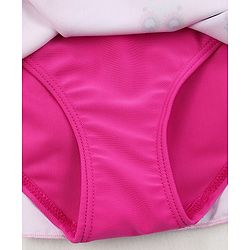 Babyhug Raglan Sleeves Frock Swimsuit Goggles Print - Pink