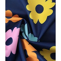 Babyhug Half Sleeves Frock Swimsuit Floral Print - Navy Blue