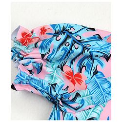 Babyoye Half Sleeves Frock Swimsuit Tropical Print - Pink