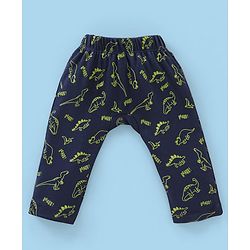 Babyhug Cotton Full Length Diaper Pants Dino Print Pack of 3 - Green