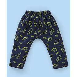 Babyhug Cotton Full Length Diaper Pants Dino Print Pack of 3 - Green