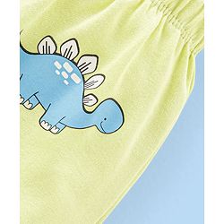 Babyhug Cotton Full Length Diaper Pants Dino Print Pack of 3 - Green