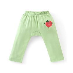 Babyhug Cotton Full Length Diaper Pants Tomato  Carrot Print & Stripes Pack of 3 - Red Blue & Green