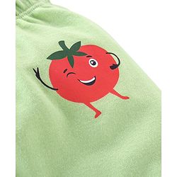 Babyhug Cotton Full Length Diaper Pants Tomato  Carrot Print & Stripes Pack of 3 - Red Blue & Green