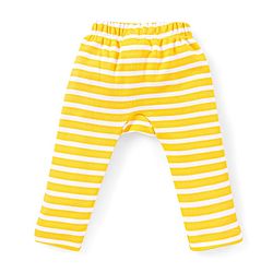 Babyhug Cotton Full Length Diaper Leggings Stripes & Train Print Pack of 3- Blue & White