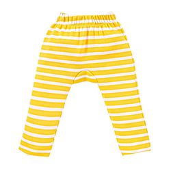 Babyhug Cotton Full Length Diaper Leggings Stripes & Train Print Pack of 3- Blue & White