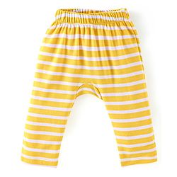 Babyhug Cotton Knit Full Length Diaper Pants Rocket Print Pack of 3 - Yellow Blue & Orange