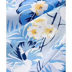 Babyhug 100% Cotton One Shoulder Sleeves Jumpsuit Floral Print- Blue