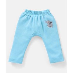 Babyhug Cotton Full Length Diaper Pants Striped & Wild Animal Print Pack Of 3 - Blue & Green