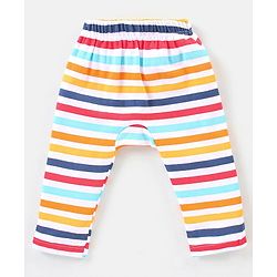 Babyhug Cotton Full Length Stripe Diaper Leggings Pack of 3 - Multicolor
