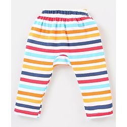 Babyhug Cotton Full Length Stripe Diaper Leggings Pack of 3 - Multicolor