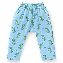 Babyhug Cotton Full Length Diaper Pants Croc Print Pack of 3 - Yellow & Blue