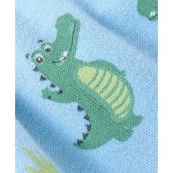 Babyhug Cotton Full Length Diaper Pants Croc Print Pack of 3 - Yellow & Blue