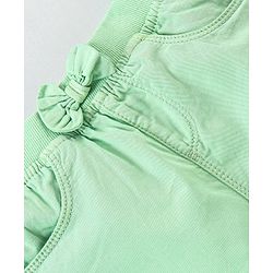 Babyhug 100% Cotton Mid Thigh Length Solid Shorts with Bow Applique - Light Green
