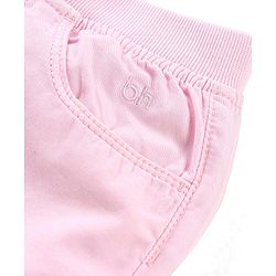 Babyhug 100% Cotton Mid Thigh Length Solid Shorts with Bow Applique - Yellow