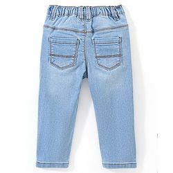 Babyhug Cotton Full Length Stretchable Denim Jeans   Fly With Zipper -  Light Blue