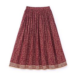 Babyhug Sleeveless Choli With Lehenga And Dupatta Floral Print- Maroon