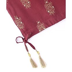 Babyhug Sleeveless Choli With Lehenga And Dupatta Floral Print- Maroon