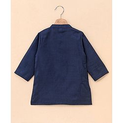 Babyhug 100% Cotton Flex Full Sleeves Kurta Pyjama Set with Waistcoat - Blue