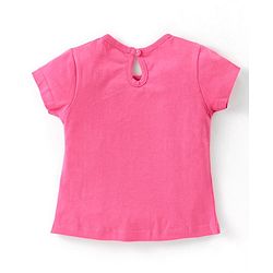 Babyhug 100% Cotton Knit Half Sleeves Butterfly Graphic T-Shirt - Pink