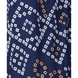 Babyhug Rayon Three Fourth Sleeves Embroidered   Ethnic Dress with Bandhani Print Jacket - Blue