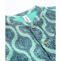 Babyhug Full Sleeves Solid Kurta and Pyjama Set with Printed Motif Print Jacket - Navy