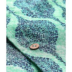 Babyhug Full Sleeves Solid Kurta and Pyjama Set with Printed Motif Print Jacket - Navy