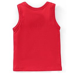 Babyhug 100 % Cotton Antibacterial Sleeveless Striped & Shark Printed Sando Pack of 5 - Red & Blue