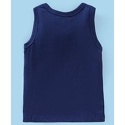 Babyhug 100 % Cotton Antibacterial Sleeveless Striped & Shark Printed Sando Pack of 5 - Red & Blue
