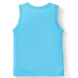 Babyhug 100 % Cotton Antibacterial Sleeveless Striped & Shark Printed Sando Pack of 5 - Blue & Orange