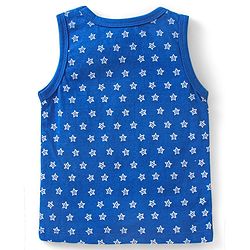 Babyhug 100 % Cotton Antibacterial Sleeveless Striped & Shark Printed Sando Pack of 5 - Blue & Orange