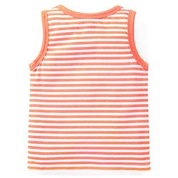 Babyhug 100 % Cotton Antibacterial Sleeveless Striped & Shark Printed Sando Pack of 5 - Blue & Orange