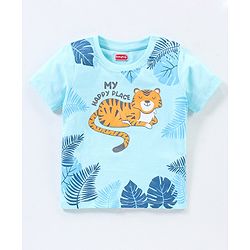 Babyhug Cotton Knit Half Sleeves T-Shirt Tiger Print Pack of 3 - Blue & Orange