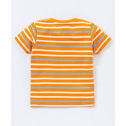Babyhug Cotton Knit Half Sleeves T-Shirt Tiger Print Pack of 3 - Blue & Orange