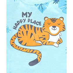 Babyhug Cotton Knit Half Sleeves T-Shirt Tiger Print Pack of 3 - Blue & Orange