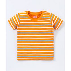 Babyhug Cotton Knit Half Sleeves T-Shirt Tiger Print Pack of 3 - Blue & Orange
