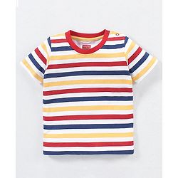 Babyhug Cotton Knit Half Sleeves Checks & Racing Cars Printed T-Shirts Pack of 3 -White & Yellow