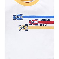 Babyhug Cotton Knit Half Sleeves Checks & Racing Cars Printed T-Shirts Pack of 3 -White & Yellow
