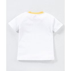 Babyhug Cotton Knit Half Sleeves Checks & Racing Cars Printed T-Shirts Pack of 3 -White & Yellow