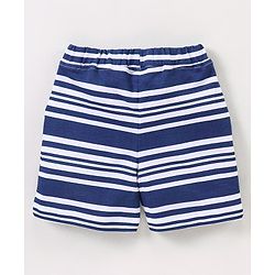 Babyhug Cotton Knit Half Sleeves T-Shirt & Shorts Set Boat Print - Navy Blue