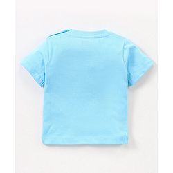 Babyhug Cotton Knit Half Sleeves T-Shirt & Shorts Set Boat Print - Navy Blue