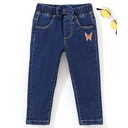 Babyhug Cotton Full Length Stretchable Denim Jeans - Blue