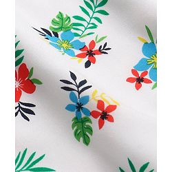 Babyhug Rayon Short Sleeves Floral Print Frock - White
