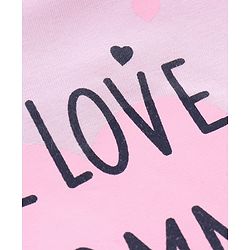 Babyhug 100% Cotton Half Sleeves Tee with I Love Mommy Print - Pink