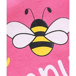 Babyhug Half Sleeves Tee with Bee Happy Print - Pink